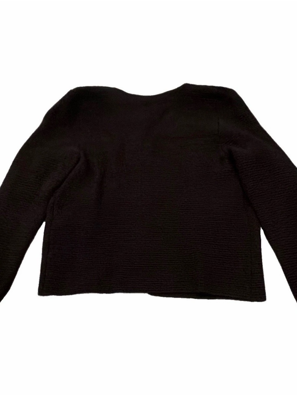 ELLE Black Ribbed Open-Front Cardigan Jacket - Picture 2 of 4
